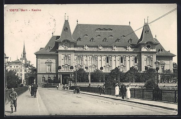 Cartoline postali: Bern, Strassenpartie mit Blick zum Kasin – Usato da Berlin venduto da bartko-reher