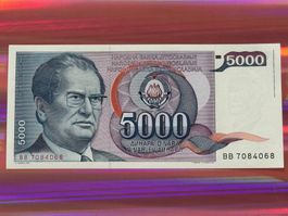 Belgrad 1985 - Jugoslawien - 5000 Dinara UNC - TITO