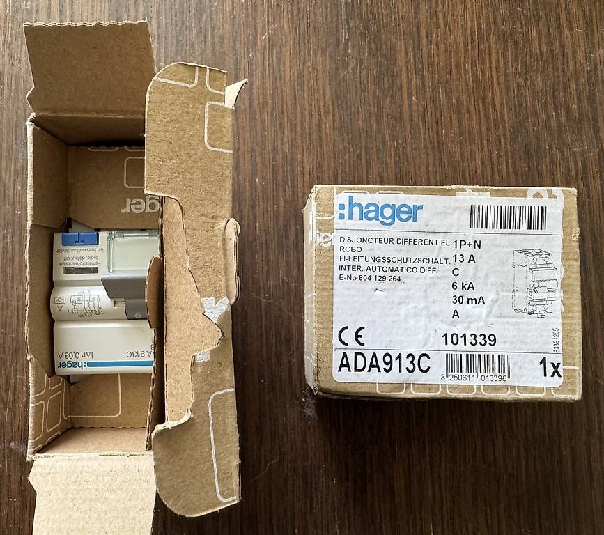Hager Alimentazione elettrica: 2x Hager disjoncteur FI neuf – Nuovo e nell'imballaggio originale da Ste Croix venduto da Barjot