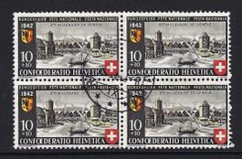 Pro Patria 1942 4er-Block ⊞ gestempelt ʘ ZNr. B15