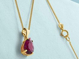 Halskette aus echt Gold und 1 Karat Rubin