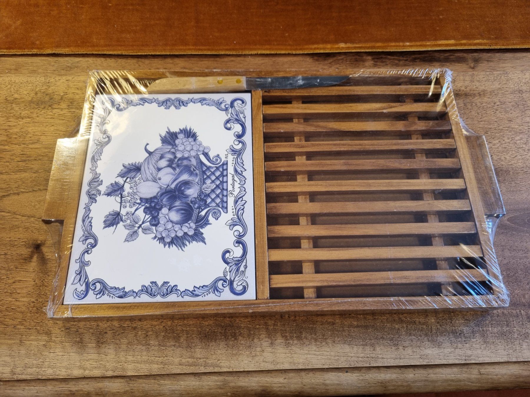 Elettrodomestici da cucina: Schneidebrett Set mit Messer Holz Keramikfliese – Nuovo e nell'imballaggio originale da Scharnachtal venduto da devin03 1