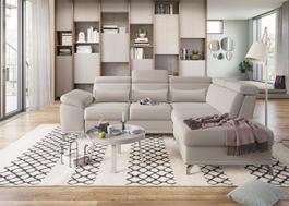 ECKSOFA VON "SIT&MORE" MIT VERSTELLBAREN KOPF & ARMLEHNEN