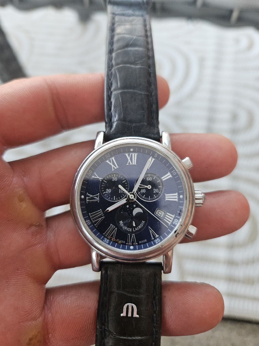 Maurice Lacroix Orologi: Maurice Lacroix Chronograph Moon Phase 40mm – Usato da Rickenbach b. Wil venduto da nic_8ljr