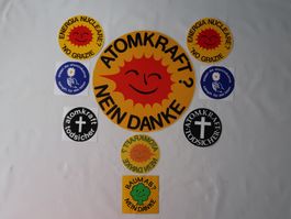 Aufkleber Anti Atomkraft 70er und 80er Jahren