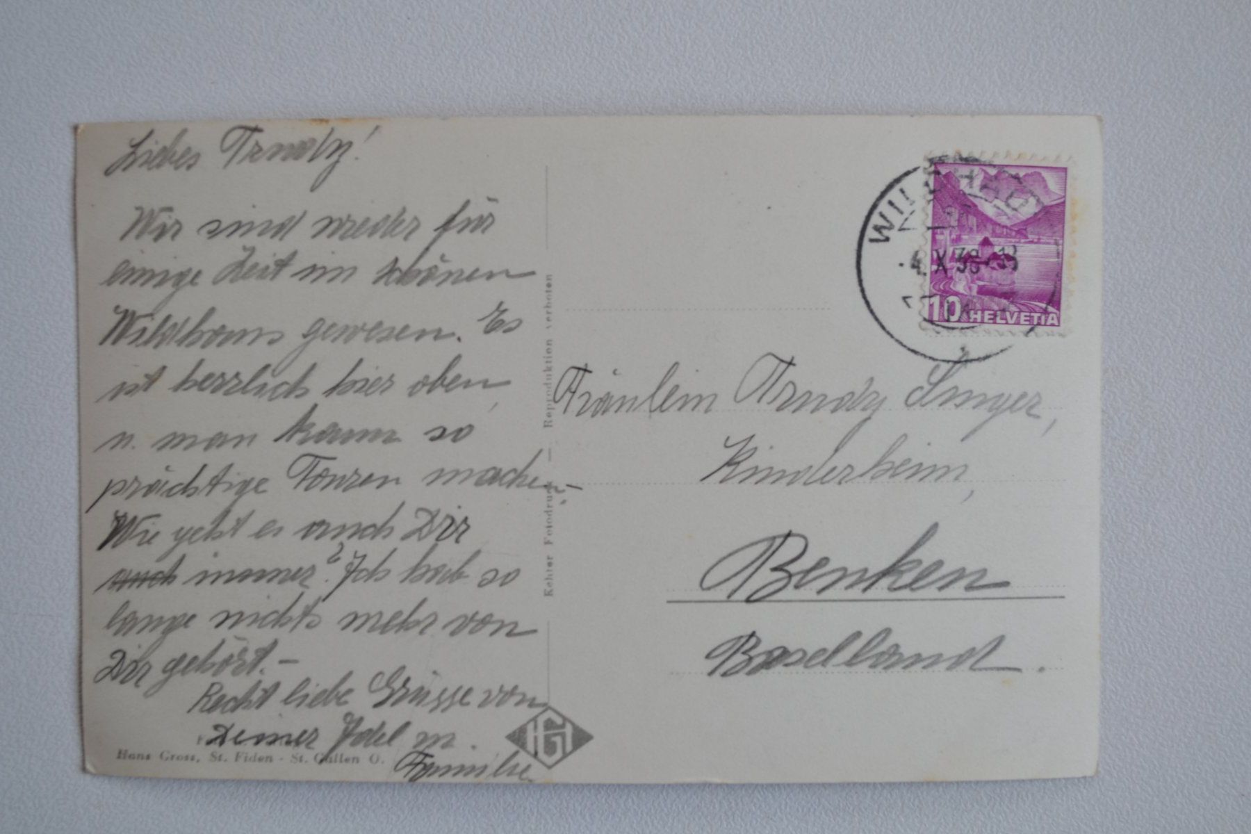 Cartoline postali: AK Wildhaus Togg. mit Schafberg – Usato da Beinwil am See venduto da kajak55 1