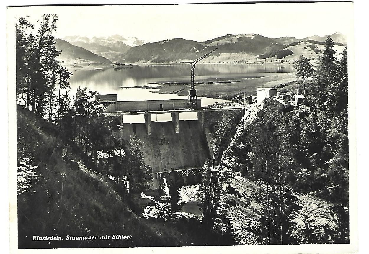 Cartoline postali: Einsiedeln Staumauer mit Sihlsee – Usato da Wetzikon ZH venduto da Brulu100
