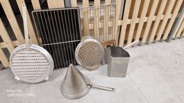 Küchenhelfer Set - Kochsieb, Trichter, Grillrost,
