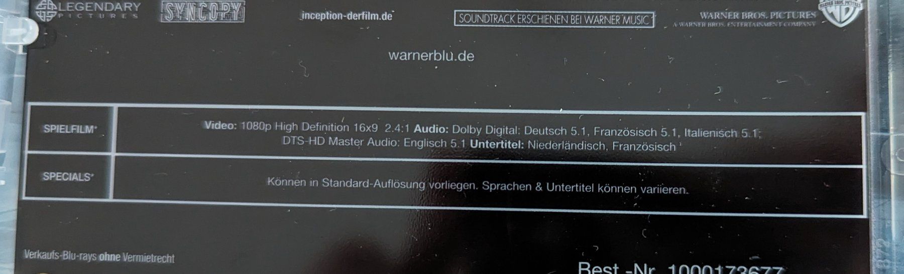 Tous les DVDs: Inception - Blu-Ray Steelbook – D'occasion à Oftringen par  3
