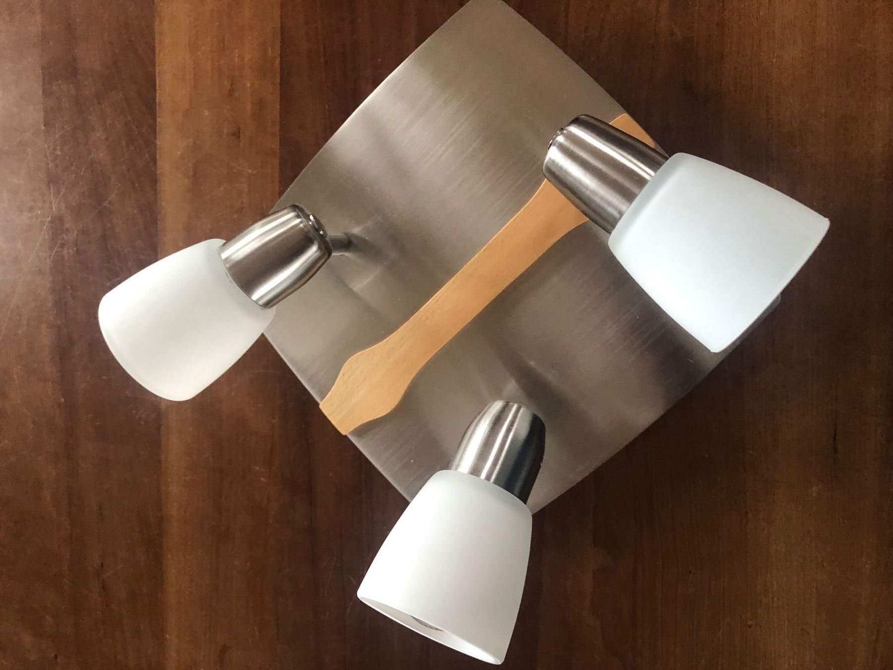 Lampadari & plafoniere: Moderne Decken oder Wandlampe Edelstahl-Holzoptik 3-flammig – Usato da Rickenbach ZH venduto da Topas014 1