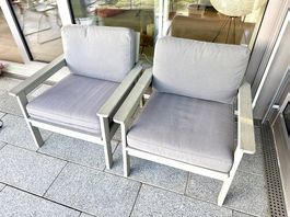 2x IKEA BONDHOLMEN Sessel/aussen inkl. Kissen
