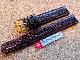 15mm Swissmade Uhrenarmband, Leder, braun Echse Uhrenband