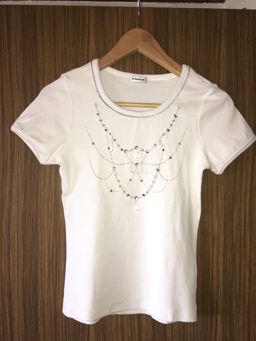 T-Shirts: PUBLIC Shirt, weiss, Gr. 36 – Gebraucht aus Arni AG von Mimo007