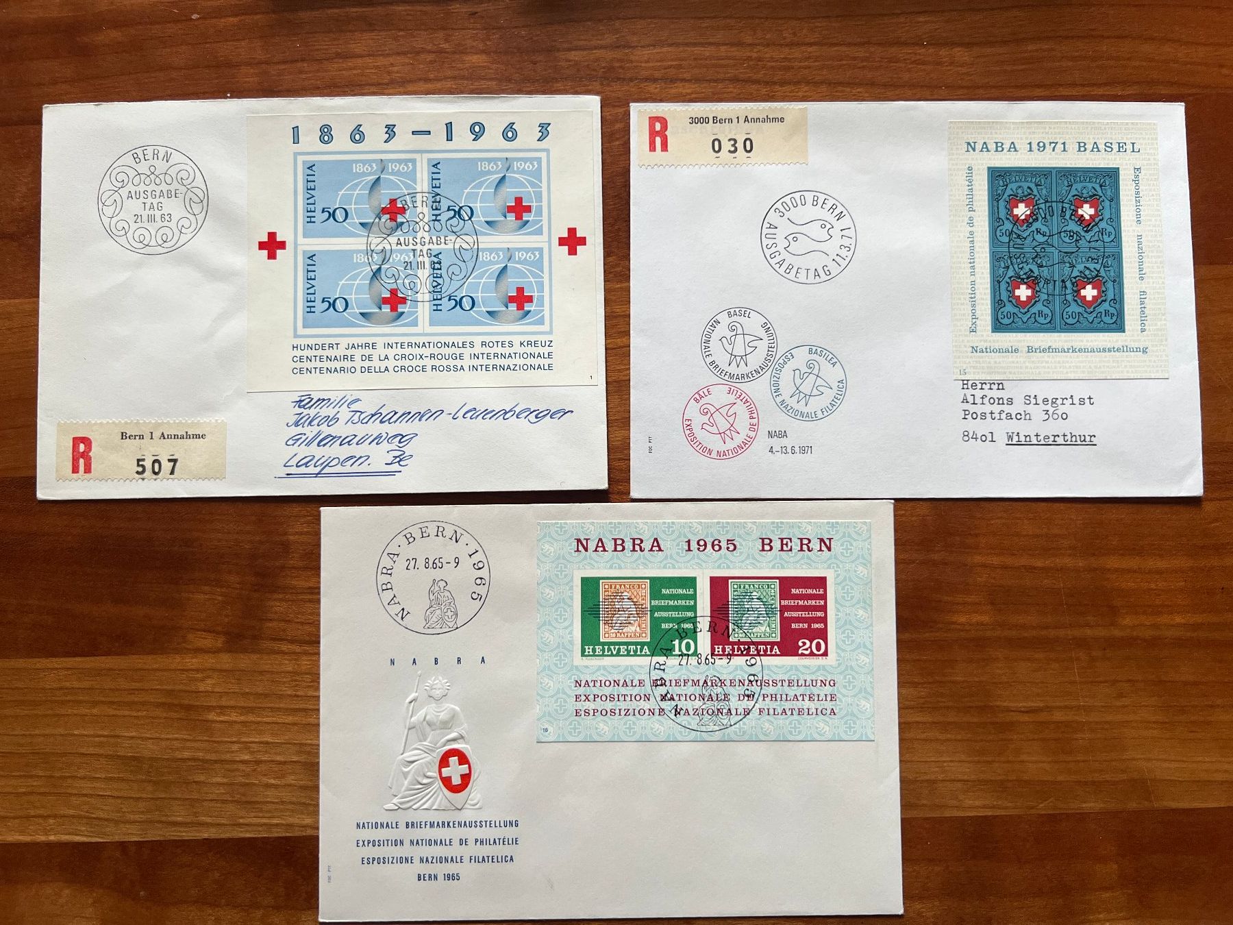 Tutti i francobolli: Lot mit 3 FDC  Blöcke (M603) – Usato da Hinwil venduto da Sidi4