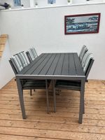 Gartentisch mit 4 Stühlen und Polster, Aluminiumgestell