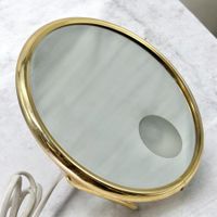 Ancien miroir de barbier éclairant et grossissant. Années 50