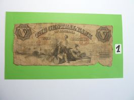 USA  1800 : 5$ Original-Banknote von ALABAMA