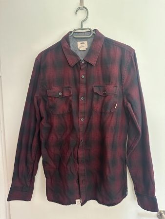 Vans Herren Flanellhemd kariert Rot/Schwarz – Grösse L