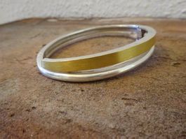 Moderner Armreif Bicolor / 925 Silber