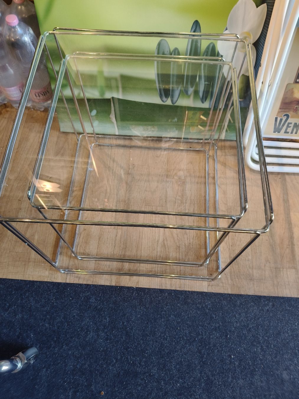 Tavoli: 2er Set Satztische Glas/Metall – Usato da Zwingen venduto da inf_2blh