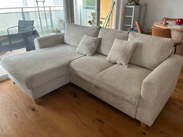 Sofa hellbeige Cordsamt gebraucht