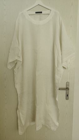 Agathe Sommerkleid Weiss Leinen Gr. M Lässig & Luftig 