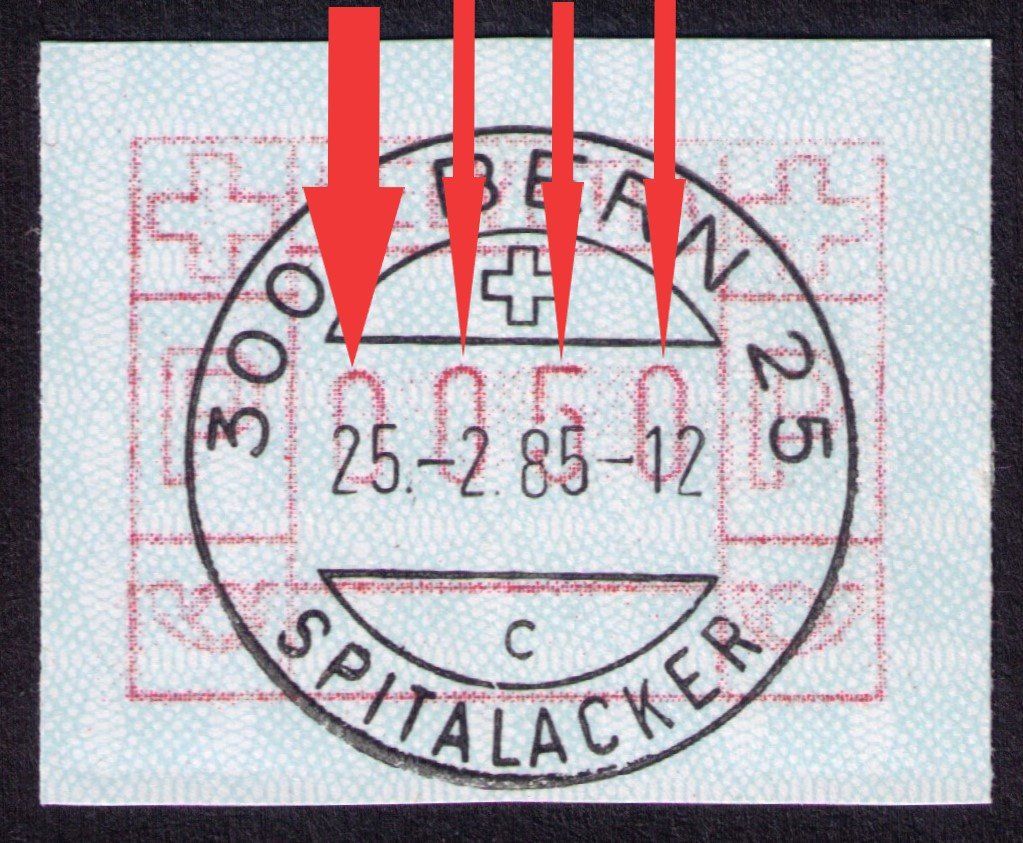 Tutti i francobolli: ATM 7(7lllb)_MISCHTYP 2_ET_FD 25.2.85 BERN 25 SPITALACKER ! – Usato da Marthalen venduto da Ch_quality