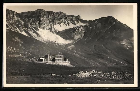 Cartoline postali: Parsennhütte, Berghütte mit Blick auf  – Usato da Berlin venduto da bartko-reher