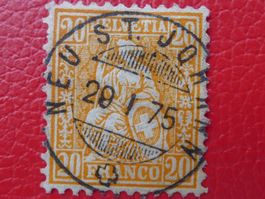 Sitzende Helvetia, Nr.32 von NEU St.JOHANN: 20.JAN.1875.