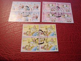Satz Comic Postcrossing, 2017, FDC + Lose 4erblock ET-o
