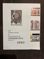 Collection timbres Luxembourg 1980 en pochette état neuf