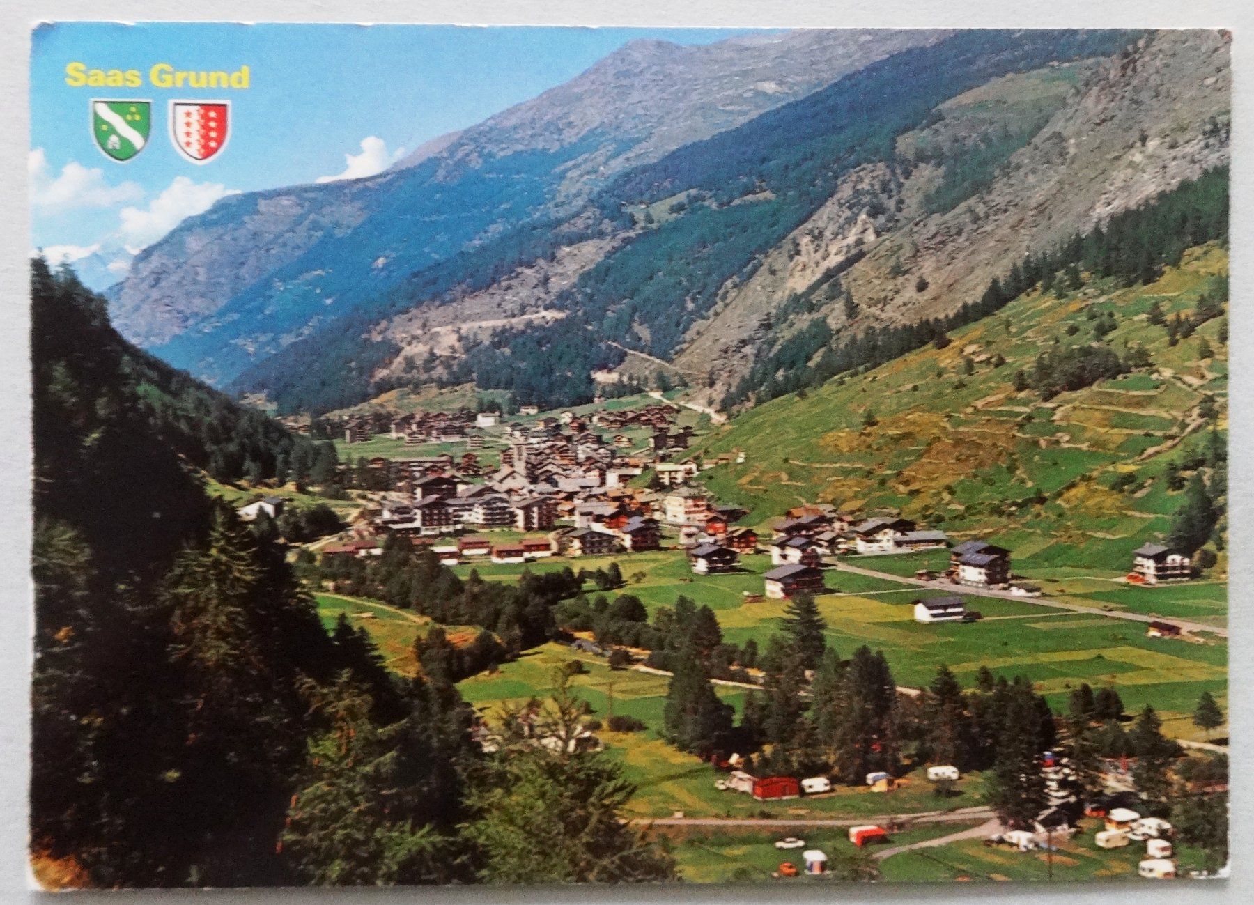 Ansichtskarten: Saas Grund 1559 m, Wallis – Defekt aus Fétigny von Billy2miny