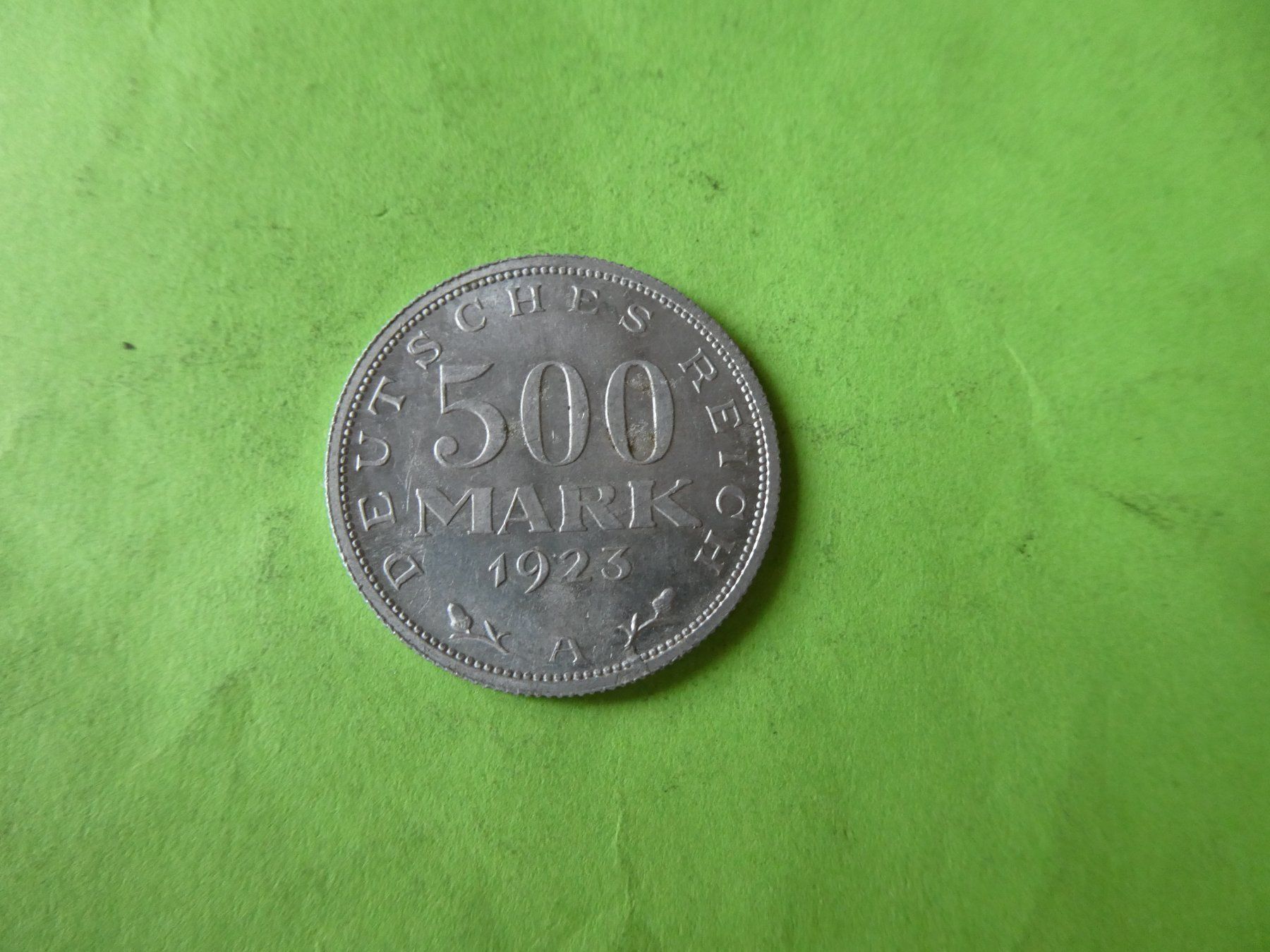 Tutti le monete: Dt. Reich 1923 A, 500 Mark - Alu – Usato da Hinterforst venduto da Rohusri