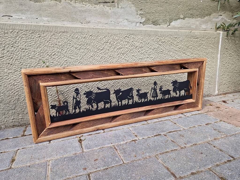 Tutte le decorazioni: Altholz-Bild mit Alpaufzug-Moriv – Nuovo e nell'imballaggio originale da Schafhausen i. E. venduto da menaresch 1