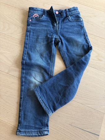 Jeans Mädchen Impidimpi Gr. 110 blau mit Regenbogen
