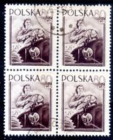 1954 INTERNATIONALER FRAUENTAG POLEN 4ERBLOCK GEST. - EA99