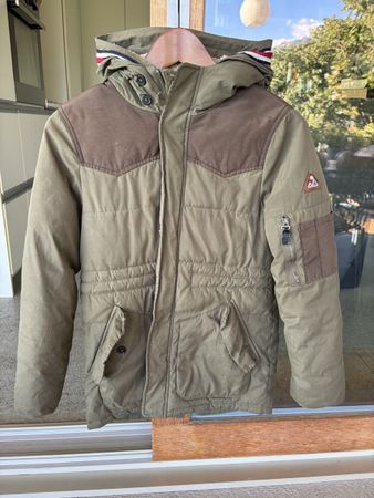 Parka garçon IKKS kaki chaude doublée fourrure, taille 10A