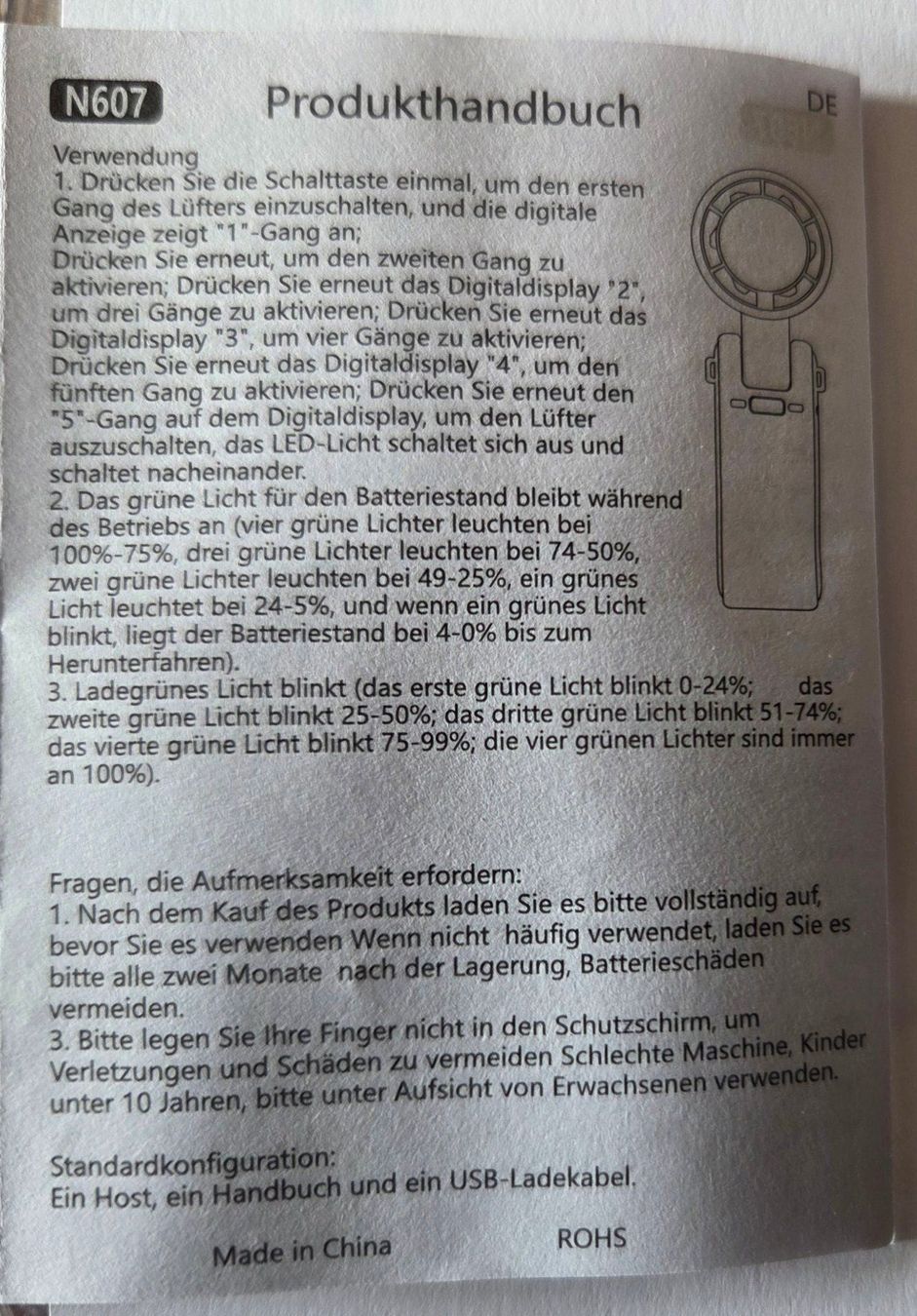 Ventilatoren: Faltbarer, Tragbarer USB Ventilator 5 Geschwindigkeiten – Neu und originalverpackt aus Gossau SG von tenerife11 4