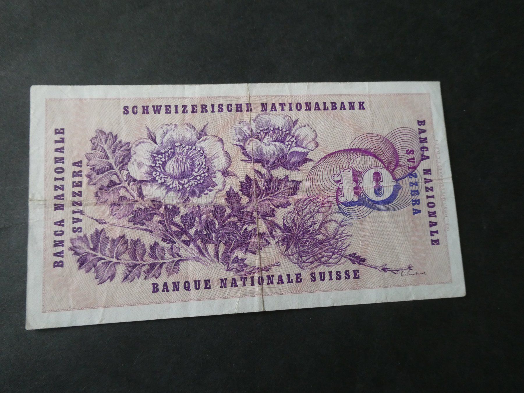 Billets de banque: Schweiz 1973,  10 Franken – D'occasion à Hinterforst par Rohusri 1