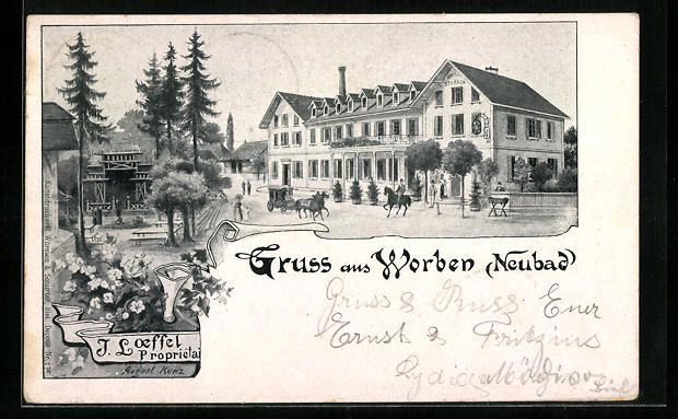 Cartes postales: Worben, J. Loeffle Proprietai, Gasthaus  – D'occasion à Berlin par bartko-reher
