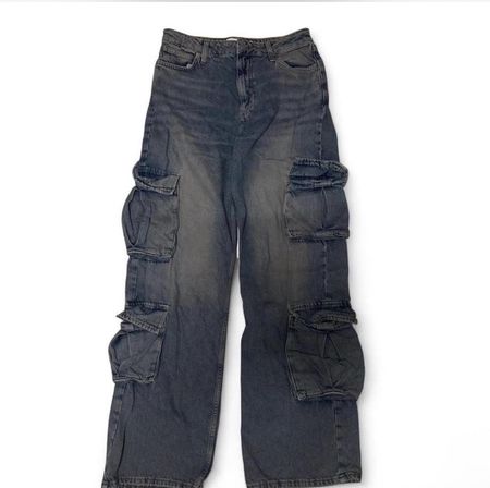 Jeans Hose Cargo Damen Grösse M dunkles Denim guter Zustand
