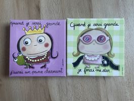 Lot 2 Tableaux Isabelle Kessedjian "Quand je serai grande" -