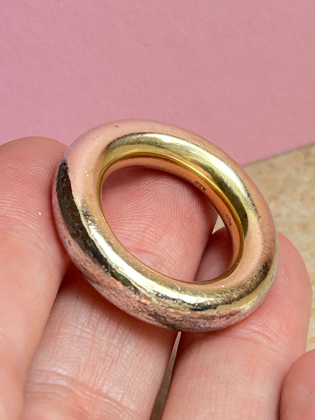 Anelli: Schicker Ring Silber Gold Vintage Gr. 57 – Usato da Dittingen venduto da Bellevista