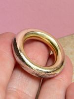 Schicker Ring Silber Gold Vintage Gr. 57