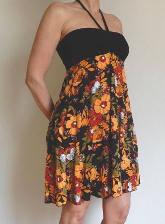 Hübsche Ethno Baumwolle Sommer Kleid - robe d'été à fleur