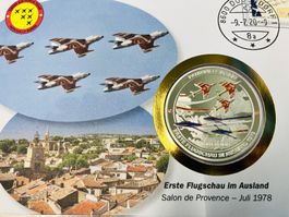 Patrouille Suisse  Numisbrief versilberte Medaille 1978