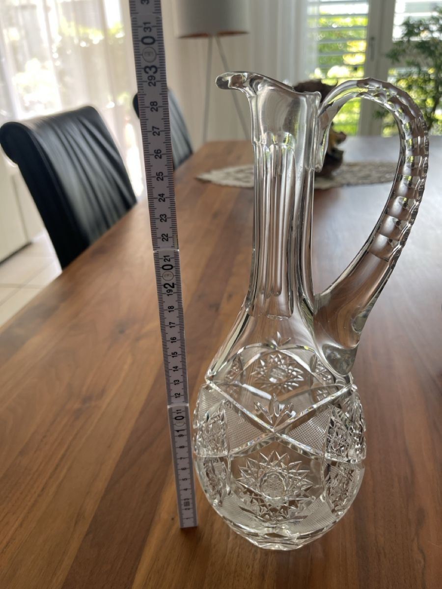 Caraffe: Glaskrug geschliffen mit Henkel  – Usato da Adliswil venduto da JadrankaR 2