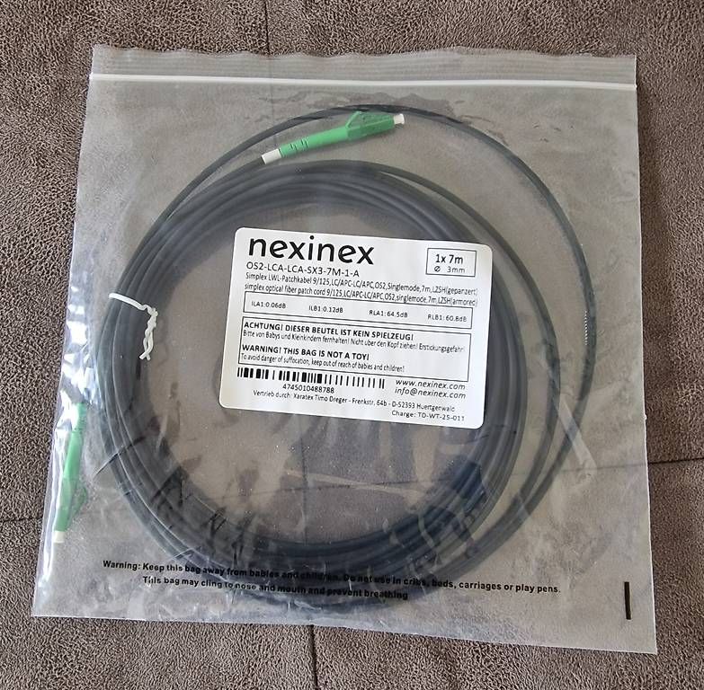 Cavi: 7m Simplex Optical Fiber Cable Glasfaserkabel LCA-LCA OS2 – Nuovo e nell'imballaggio originale da Zug venduto da ale_w8t8