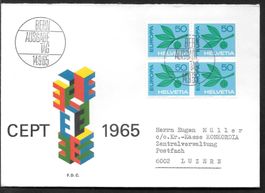 FDC Nr. 435 Viererblock Europamarke ET Bern 14.9.1965