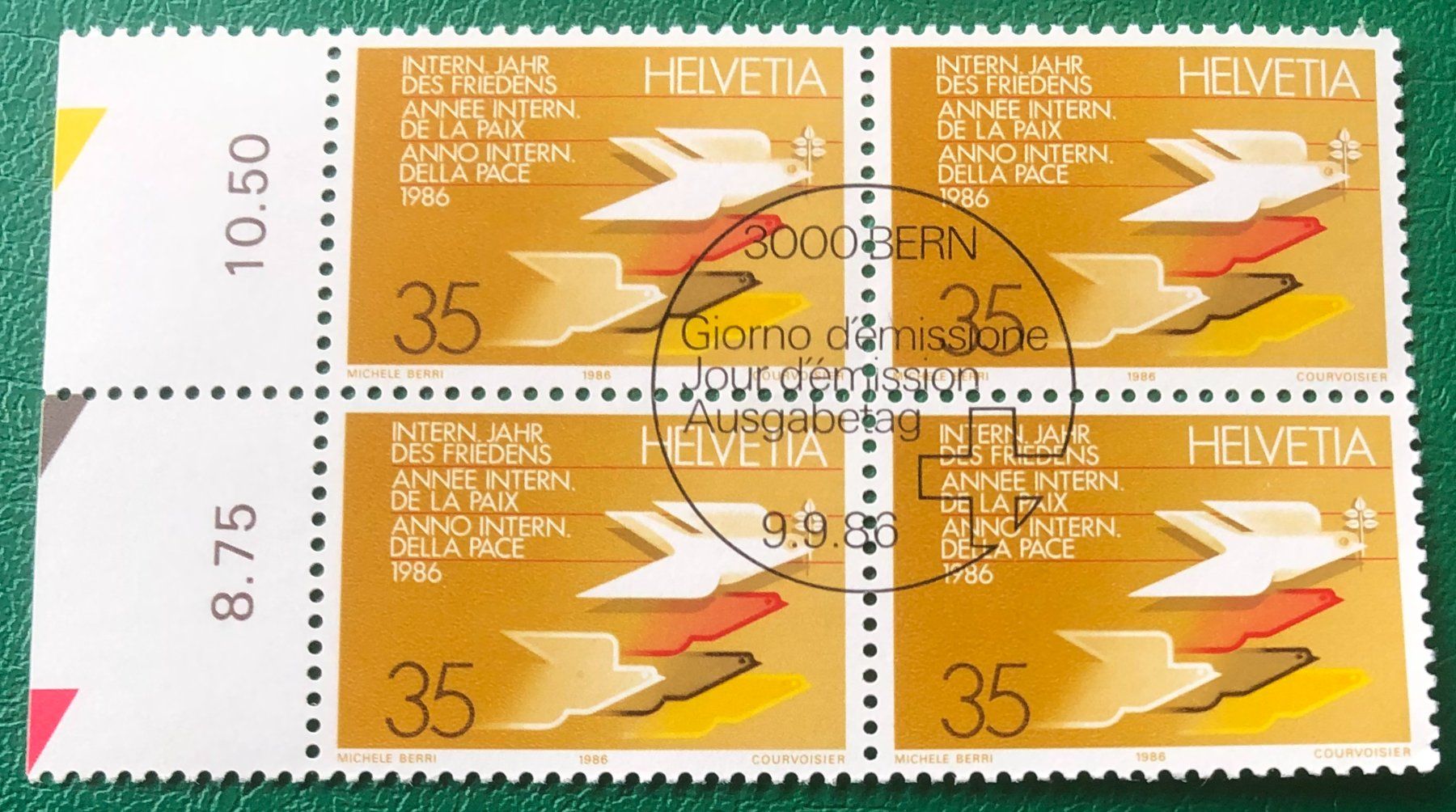 Tutti i francobolli: 4 er Block Nr.727  mit ETStempel Bern – Usato da Aarau venduto da Billa007